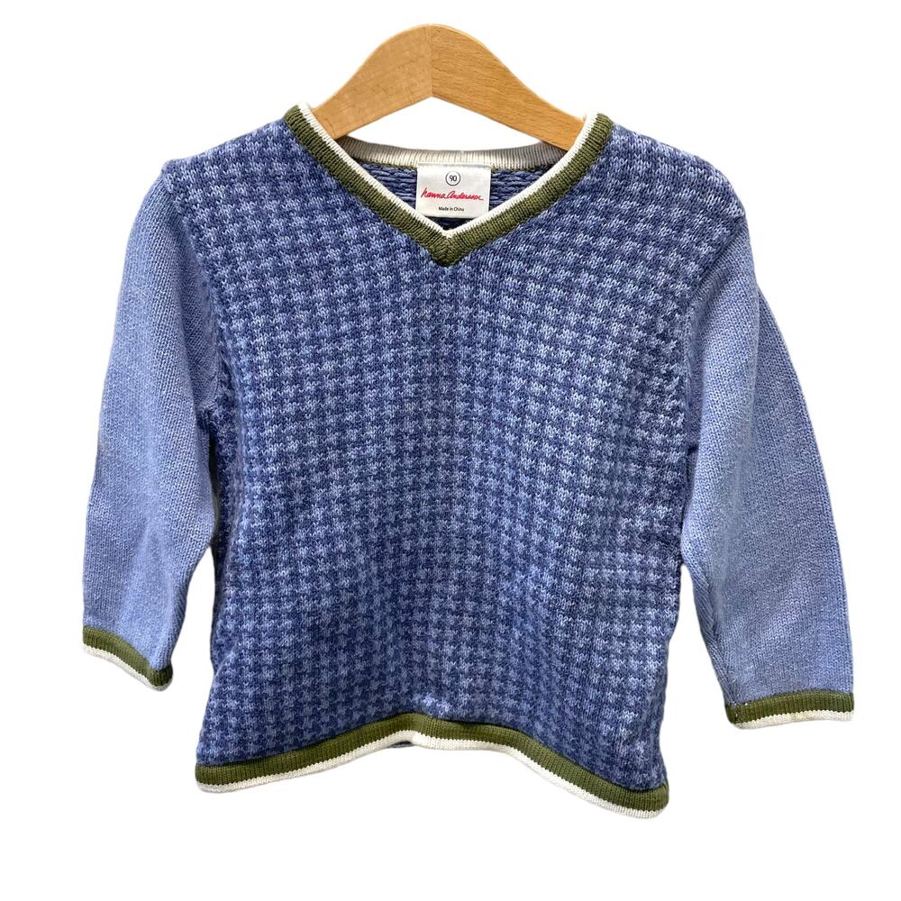 Hanna Andersson Boys Pullover Sweater Blue and Green Size 90 or US3